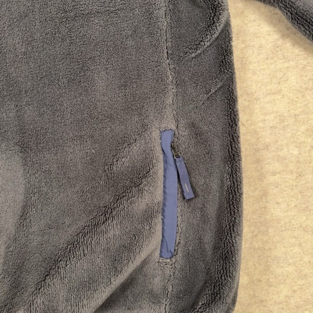 LL Bean Hi-Pile Fleece Pullover 1/4 Snap Jacket Womens Medium Gray Style 505112 - Picture 7 of 13